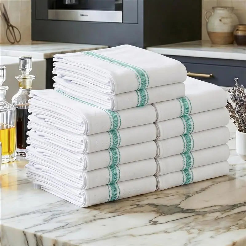 6-Pack/12-Pack Cotton Kitchen Towels, Soft Absorbent Dish Towels, 15 x 25 Inch