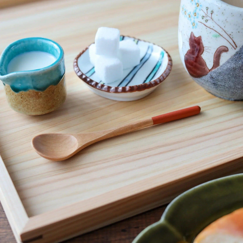 Minimalist Pastel-Tipped Wooden Tea Spoon