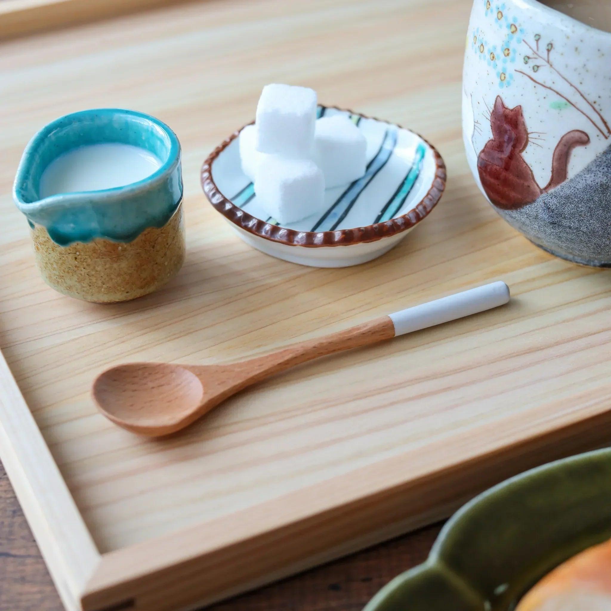 Minimalist Pastel-Tipped Wooden Tea Spoon