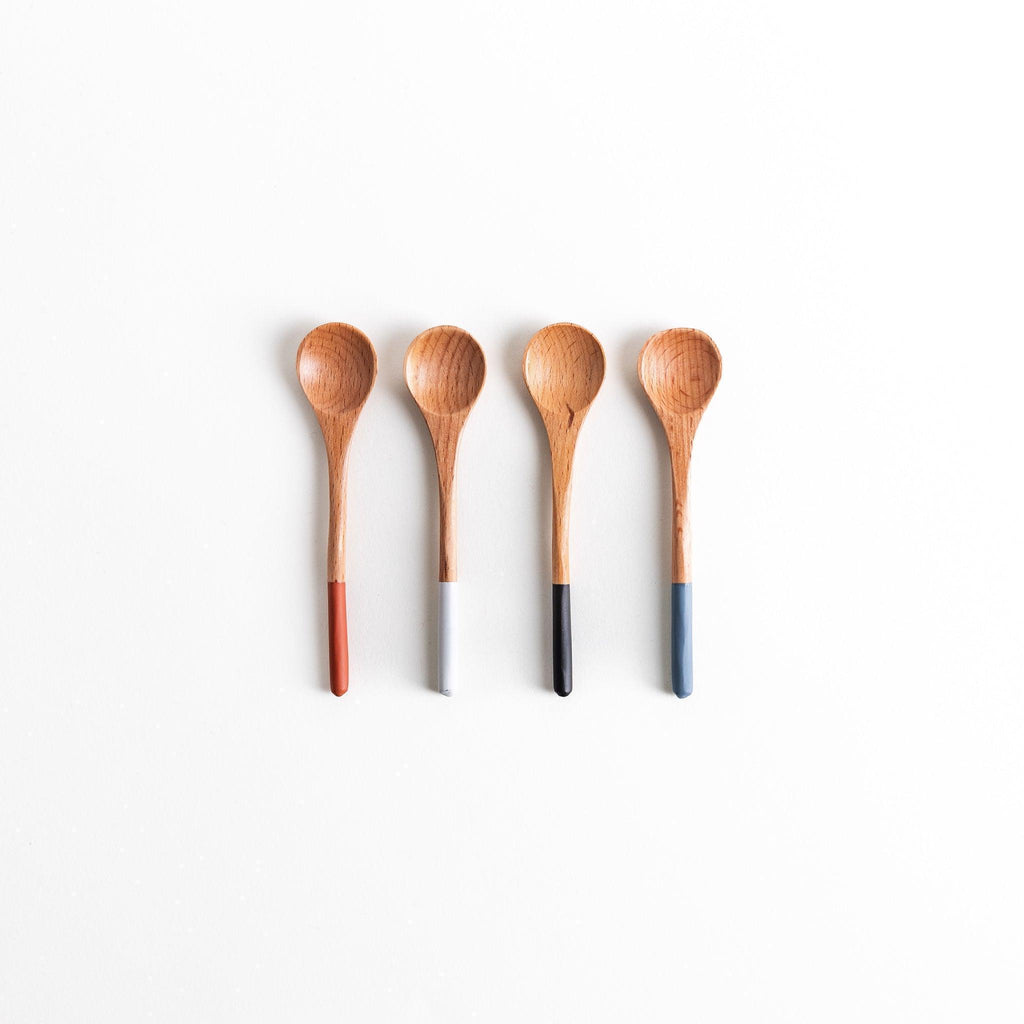 Minimalist Pastel-Tipped Wooden Tea Spoon